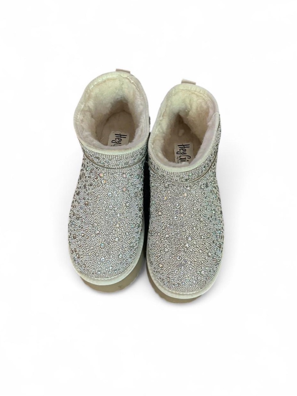 Hey Girl by Corkys 9 silver glittery boots #glamour